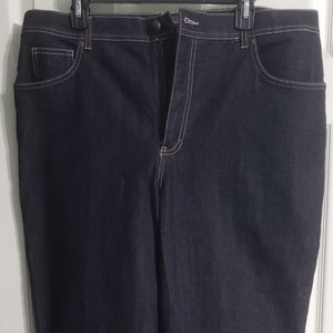 GLORIA VANDERBILT, 18, AMANDA CUT JEANS, DARK WASH, BUTTON CLOSURE...